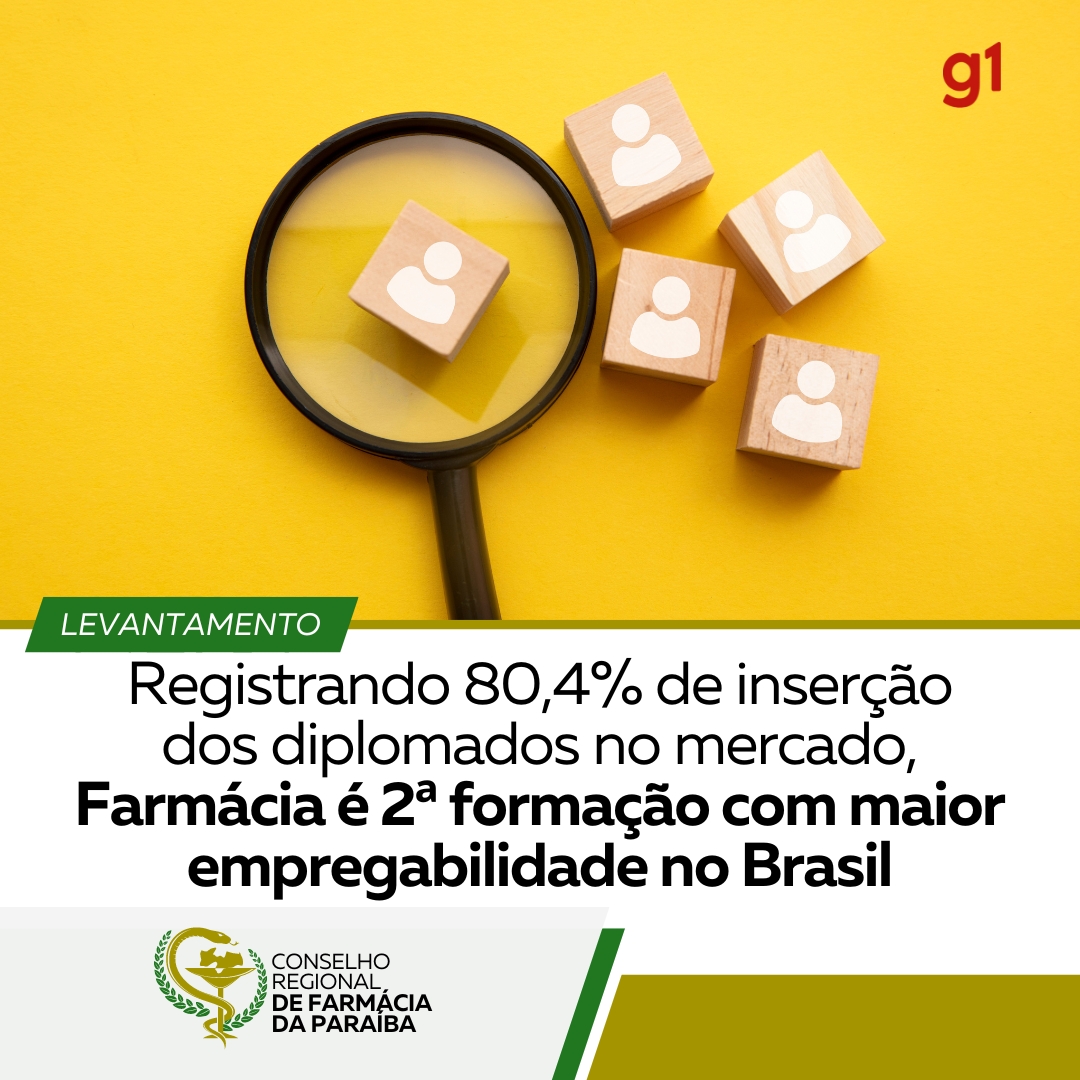 FORMAÇÃO EM FARMÁCIA É A 2° PRINCIPAL EMPREGABILIDADE NO PAÍS