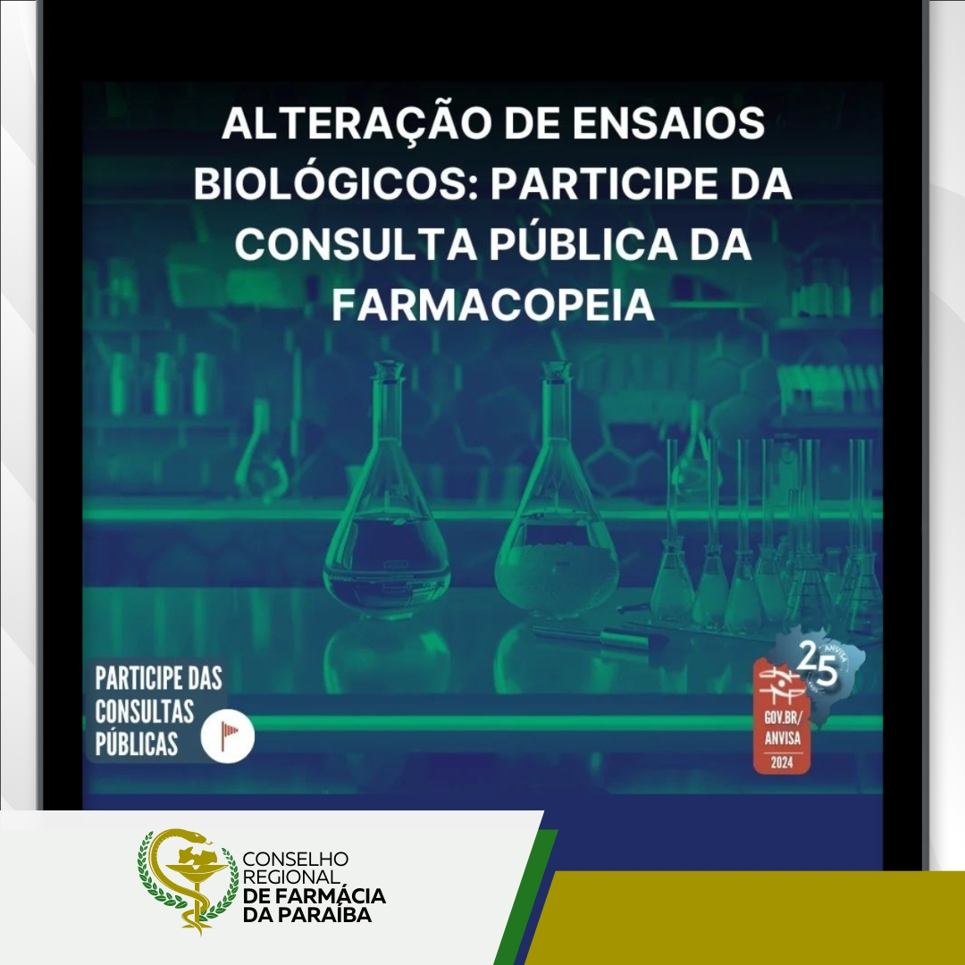 PARTICIPE DA CONSULTA PÚBLICA DA FARMACOPEIA