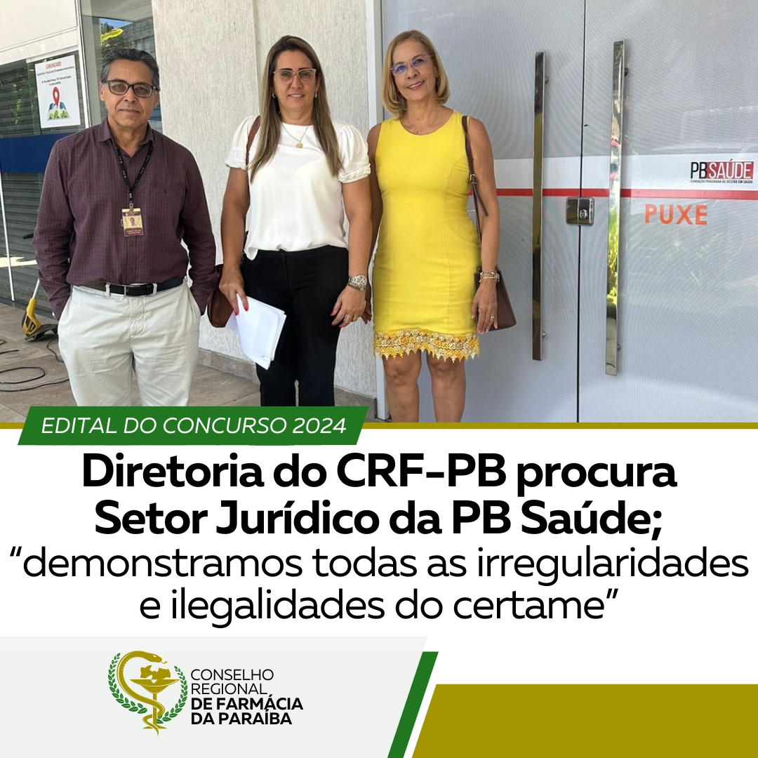 DIRETORIA DO CRF-PB PROCURA SETOR JURÍDICO DA PB SAÚDE