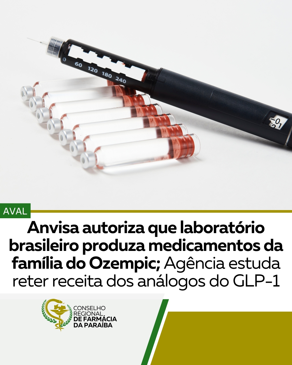 ANVISA AUTORIZA QUE LABORATÓRIO BRASILEIRO PRODUZA MEDICAMENTO DA FAMÍLIA DO OZEMPIC