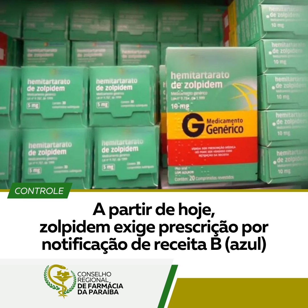 ZOLPIDEM DEVERÁ SER PRESCRITO POR MEIO DE NOTIFICAÇÃO DE RECEITA B