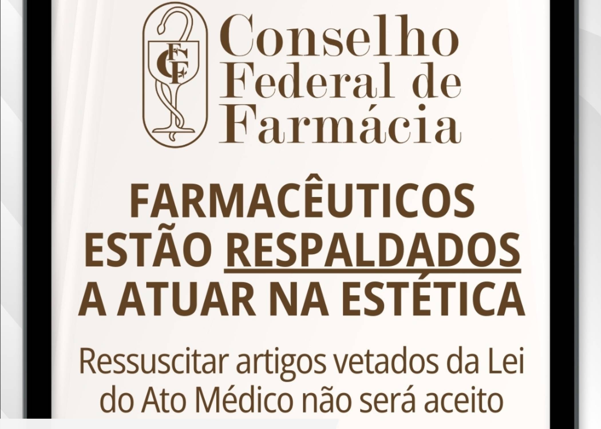 FARMACÊUTICOS ESTÃO RESPALDADOS A ATUAR NA SAÚDE ESTÉTICA